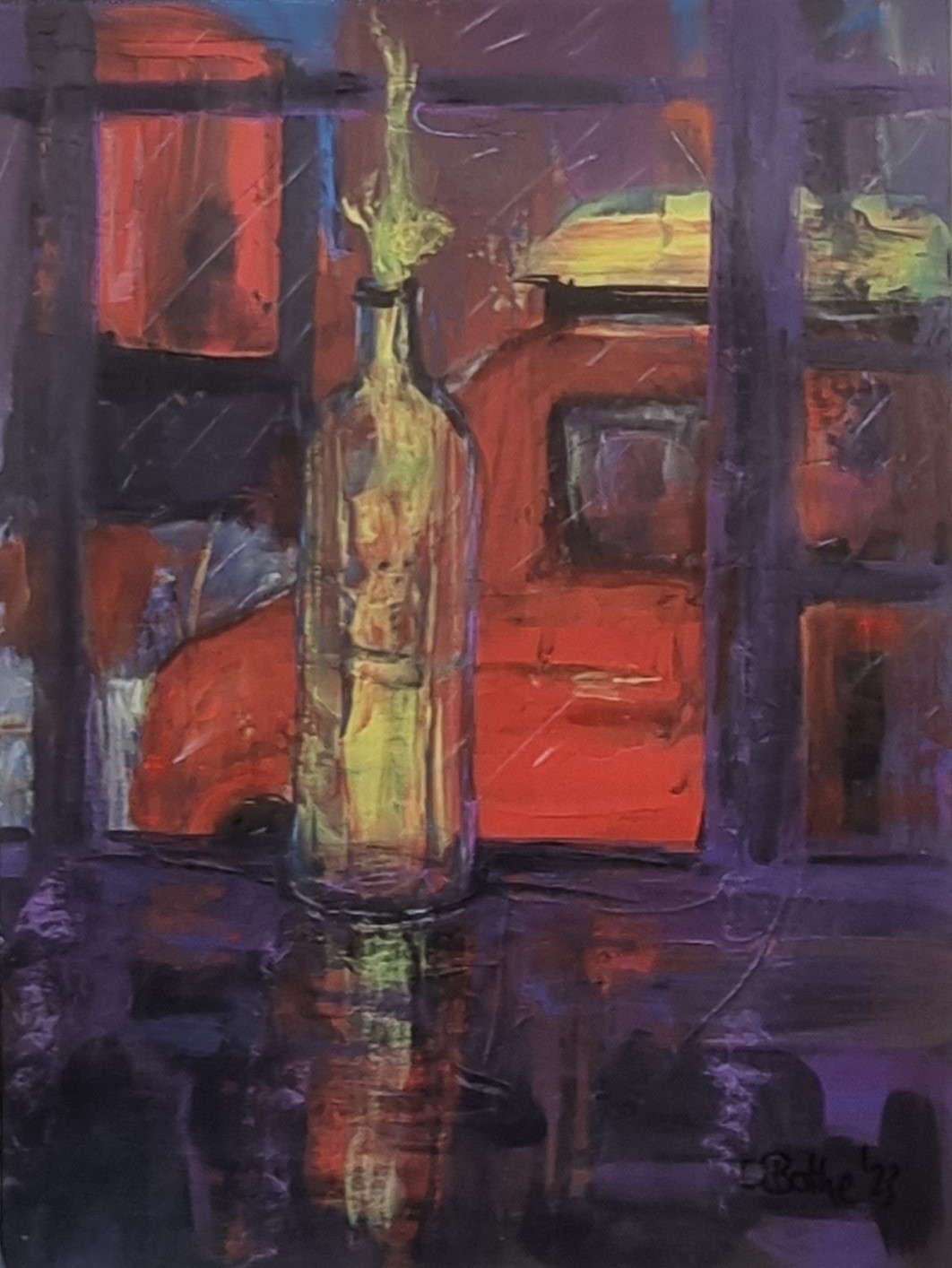 Flaschengeist, Acryl 40 x 30 cm