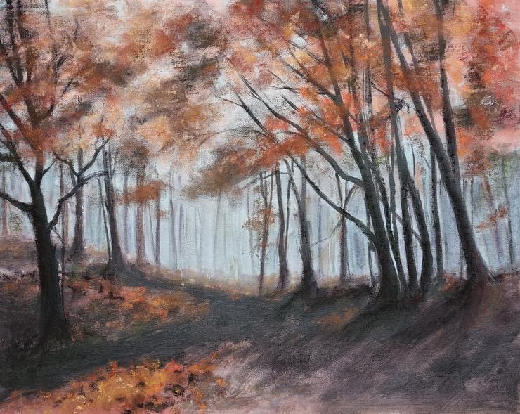 Herbstwald MixMedia 40x50 cm