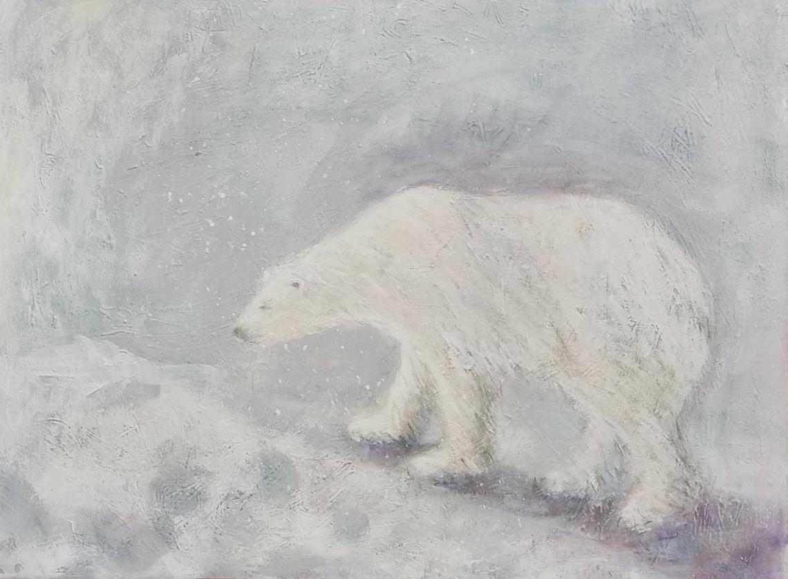 Demut, Serie Weiss, Acryl und Öl auf Leinwand 60 x 80 cm