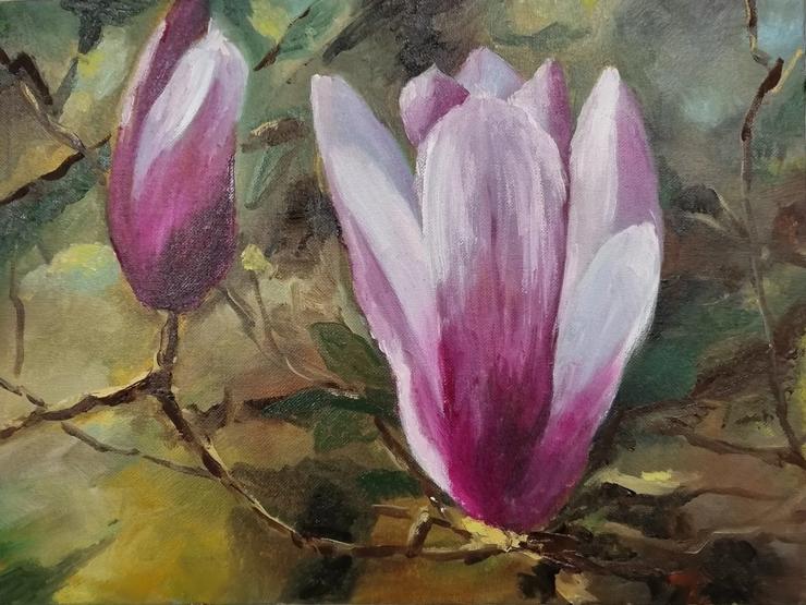 Magnolie, Öl auf Pappe 30 x 40 cm