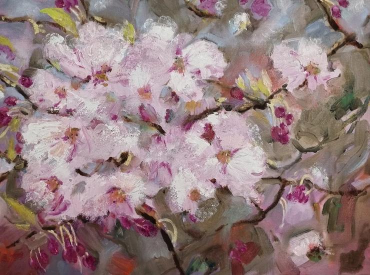 Kirschblüte, Öl auf Pappe 30 x 40 cm